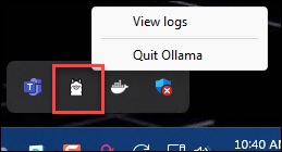 Ollama in the System Tray