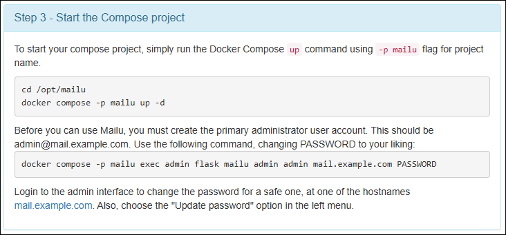 Create Mailu Admin Create Mailu Admin