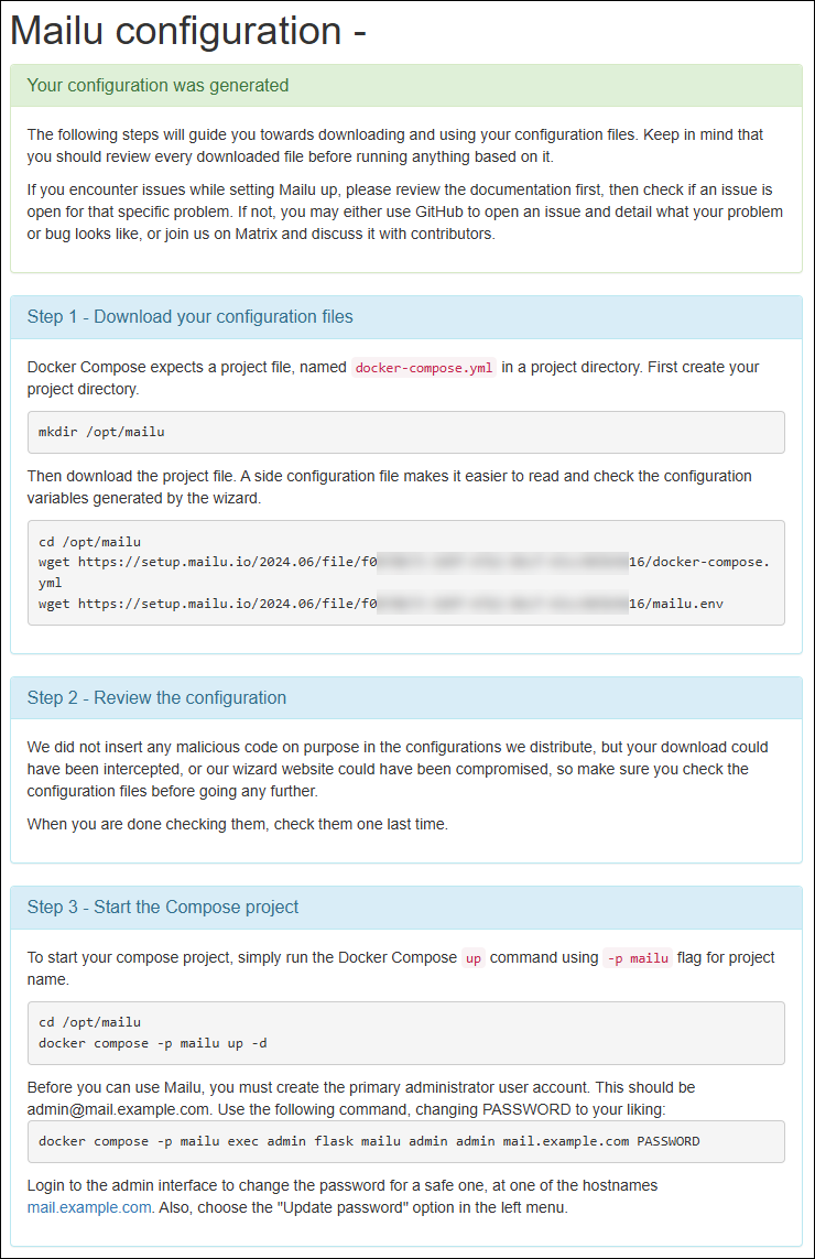Mailu Setup Instructions Mailu Setup Instructions
