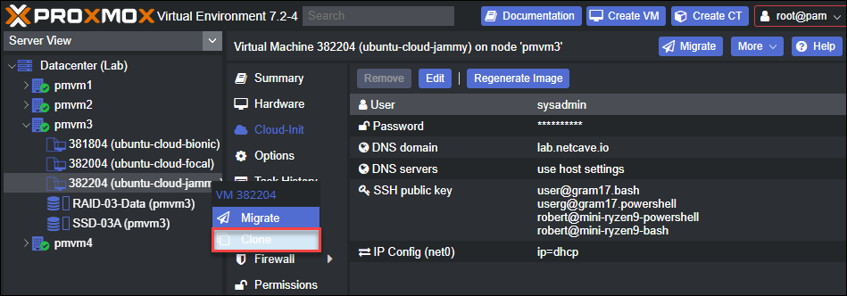 ProxMox Cloud Image Overview